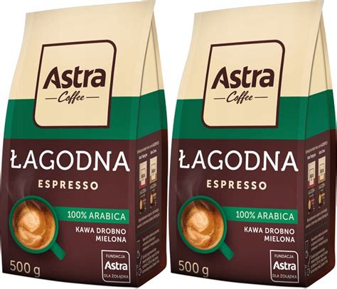 Kawa mielona Astra Łagodna Espresso drobno mielona 500g x2 14892105693