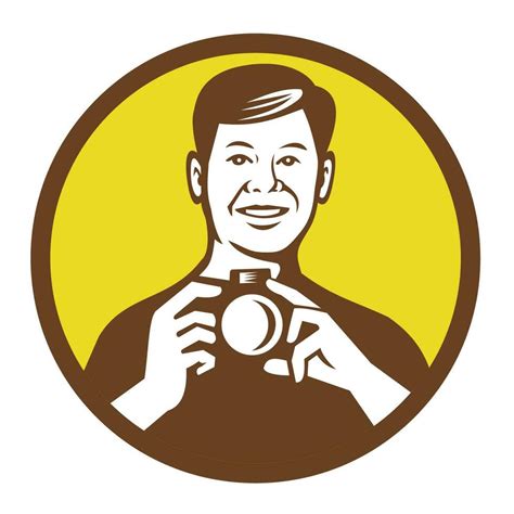 Gay Asian Photographer Holding Digital Camera Retro Style 27179904 Vector Art At Vecteezy