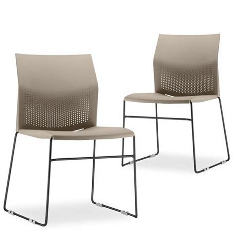 Kit Cadeiras Fixa Base Preta Empilhável Connect F Nude Lyam Decor Leroy Merlin