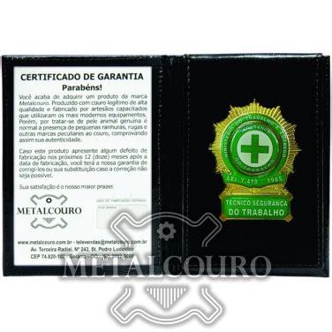 Carteira Tecnico Segurança Do Trabalho - Carteira De Técnico Em Segurança Do Trabalho | Metalcouro