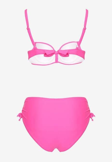 Fuksjowe Bikini Majtki Typu Figi I Biustonosz Z Metalicznymi Ozdobami Kinasara Renee