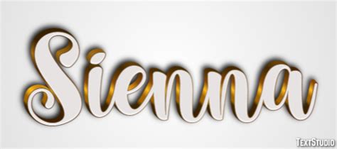 Sienna Text Effect And Logo Design Name