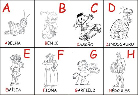 Personagem De Desenho Com A Letra A - Cartazes do alfabeto com personagens de desenho animado e TV-ALFABETOS ...