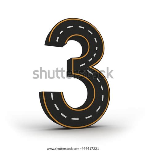 Number Three Symbols Figures Form Road Stock Illustration 449417221