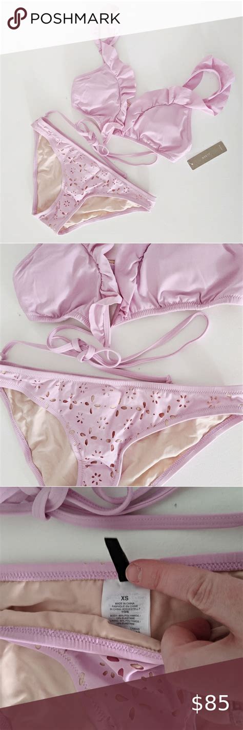 Nwt J Crew Pink Ruffle Bikini Set Bikinis Ruffled Bikini Bikini Set