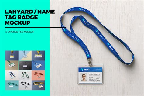 Lanyard / Name Tag Badge MockUp | Photoshop Templates ~ Creative Market