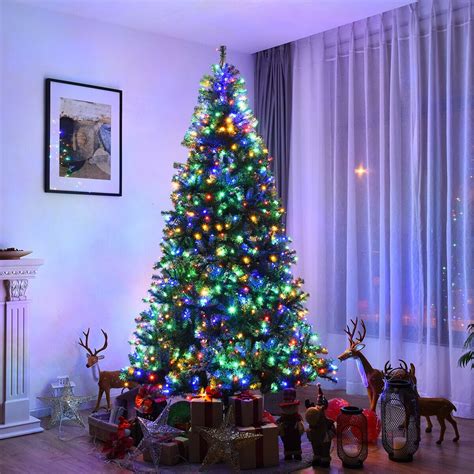 8Ft Pre-Lit Artificial Christmas Tree Premium Hinged w/ 750 LED Lights ...