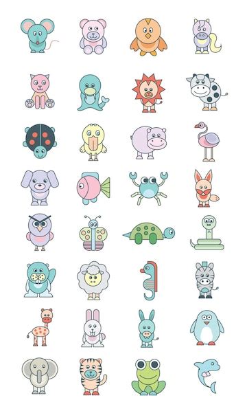 Premium Vector | Flat cartoon animals vector illustration. colorful ...