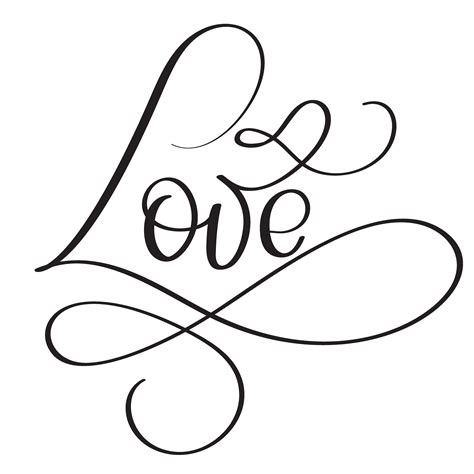 Love word on white background. Hand drawn Calligraphy lettering Vector