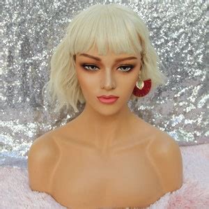 Platinum Blonde Wig Bangs Natural Wig Chemo Wig Getaway Etsy