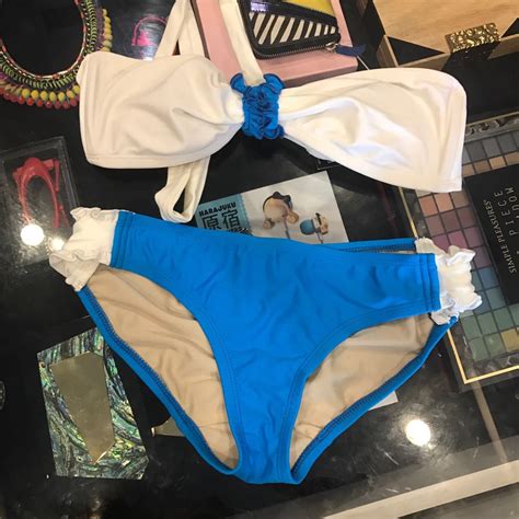 NAKED SUN Blue White Bikini Women S Fashion Swimwear Bikinis Swimsuits On Carousell