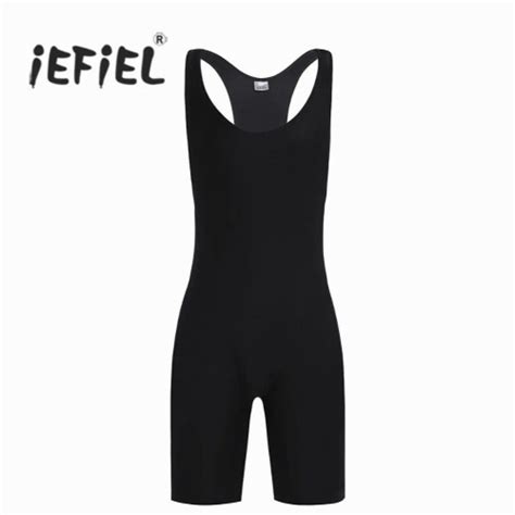 Mens Lingerie One Piece Sleeveless Solid Singlet Deep U Neckline Sex Gay Bodysuit Bodystocking