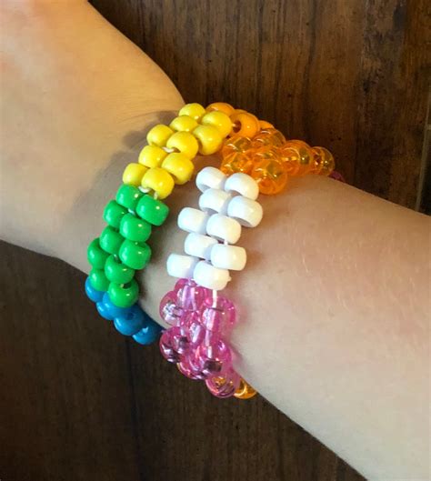 Custom Lgbtq Row Kandi Cuff Pride Kandi Core Kandi Bracelet Lesbian Gay Bi