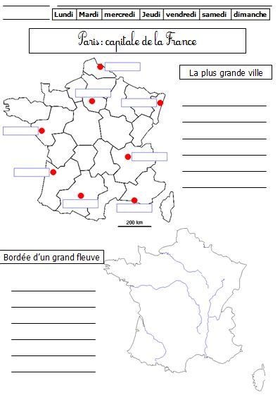 Paris Parmi Les Grandes Villes De France Et Les Fleuves CE1