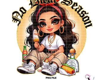 La Guera Chicana Chola Chibi Style Latina Shirt Png For Dtf Iron On Print Sublimation Digital
