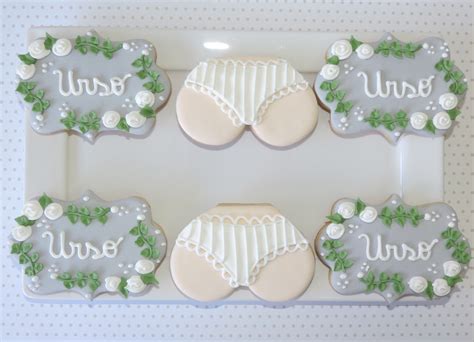 Biscoitos Decorados Chá de Lingerie Verde e Branco Elo