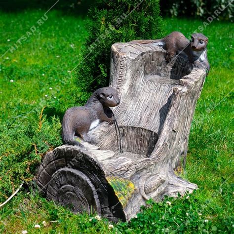 Фонтан садовый уличный Зверьки U07661 стеклопластик, высота 90 см ...