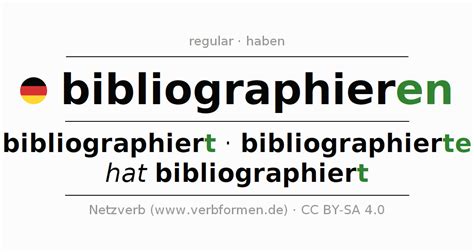 Conjugation German "bibliographieren" - All forms of verb, examples ...