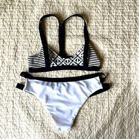 Rip Curl Black White Mixed Print Bikini Gem