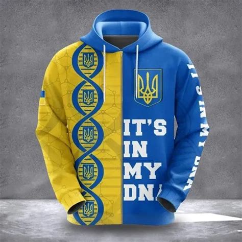 Худи с принтом украинского флага на заказ, толстовка на молнии, Мужской ...