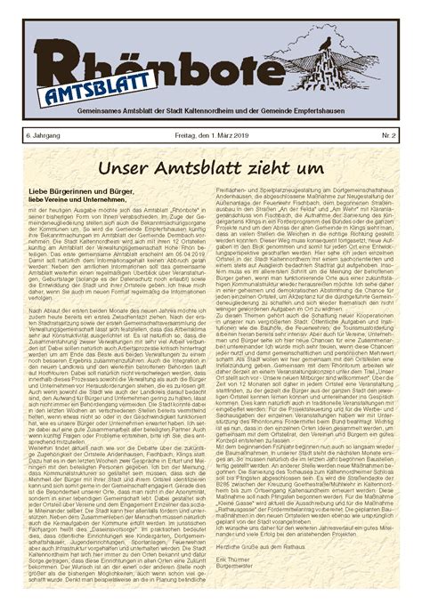 Amtsblatt Rhönbote März 2019 APP Rhönkanal NEU