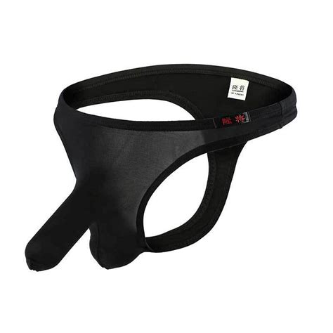 Longjiang Mens Sexy Ice Silk Underwear String Thong Bikini Elephant