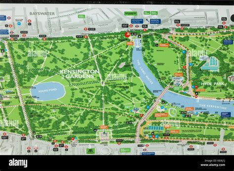 England London Kensington Kensington Gardens Map Stock Photo Alamy