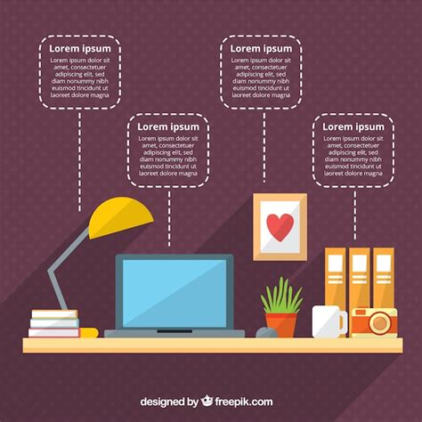 area de trabalho modelo infografico vetor gratis