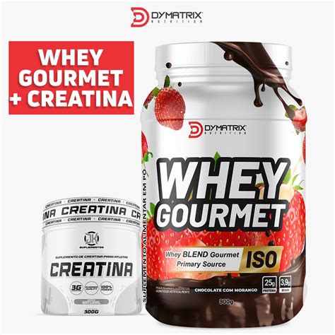 Kit Whey Protein Gourmet Iso Dymatrix Creatina Jx Monohidratada 100