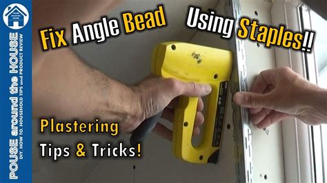 How To Cut And Fix Drywall Bead Using Staples Fit Angle Bead With Staple