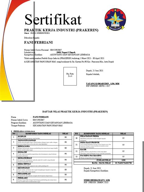 Sertifikat Prakerin Smkn3 Jurusan Bdp Pdf