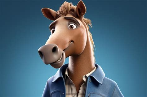 premium photo animated horse portrait  cute outfit