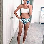 Amazon ROVLET Women S High Cut Bandeau Bikini Set High Waist Swimsuits Off Shoulder Bathing