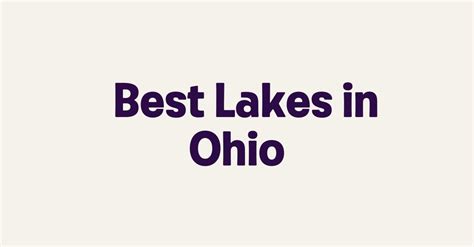 Best Lakes In Ohio