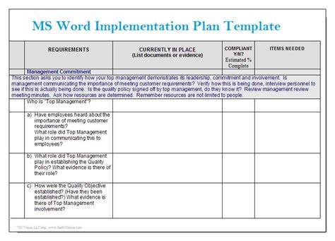 Software Implementation Template