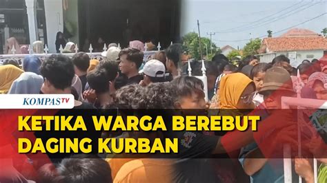 Warga Saling Dorong Demi Daging Kurban Lansia Dan Anak Anak Menangis