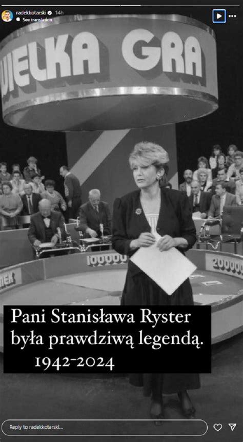 Stanisława Ryster nie żyje Gwiazdy wspominają prowadzącą teleturniej