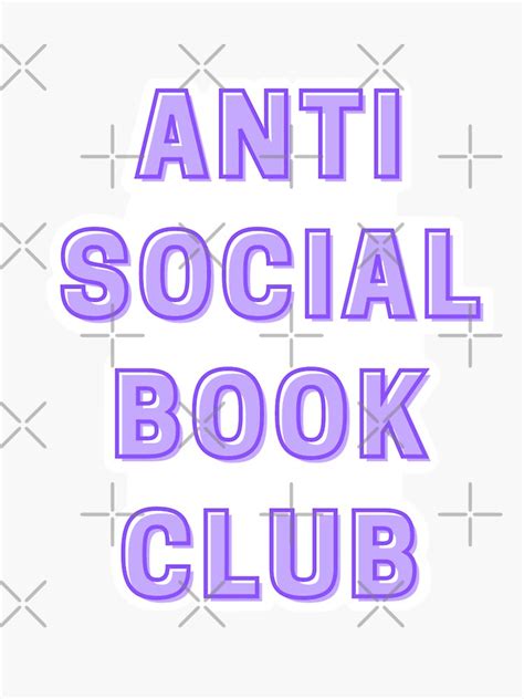 "Anti Social Book Club" Sticker for Sale by BRoseCreations | Redbubble