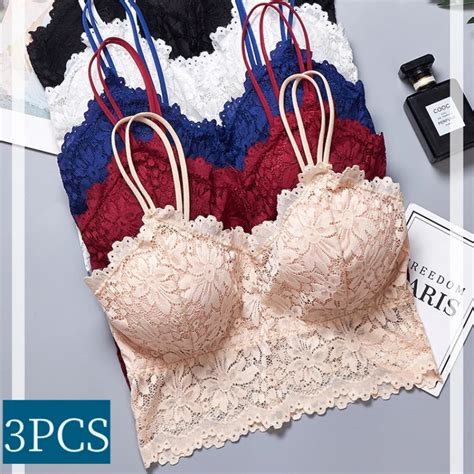 Pcs Lace Bras For Women Double Shoulder Straps Bralette Top Lace Sexy Lingerie Female Wireless