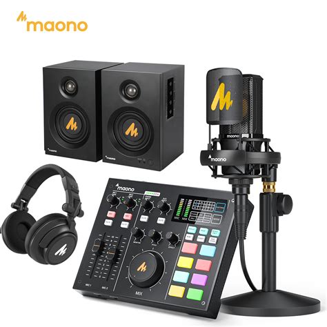 Maono Podcast Equipment Bundle Podcast Mixer Condenser Microphone Dj