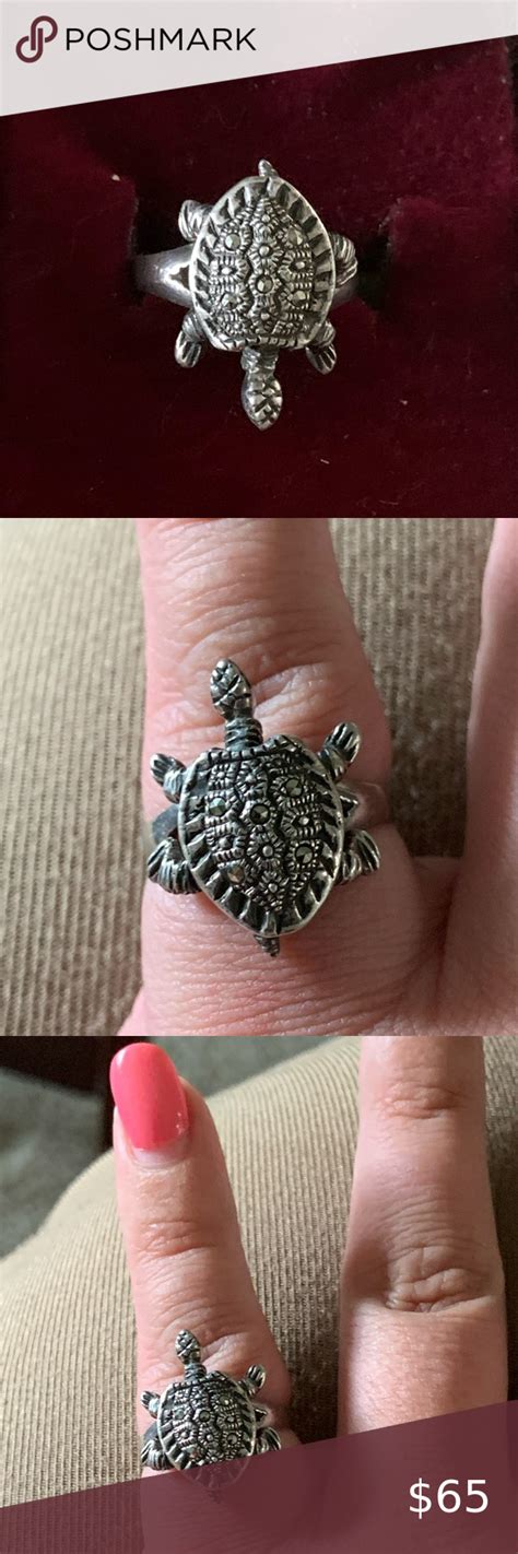 Vintage Sterling Silver Articulated Turtle Ring Womens Jewelry Rings