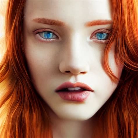 Beautiful Ginger Biting Lip Sexually Nude Intricate Elegant Highly Detailed Waist Up