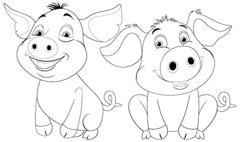 Premium Vector Cheerful Cartoon Piglet Friends