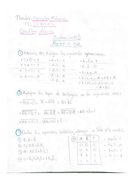 Álgebra De Boole Pdf