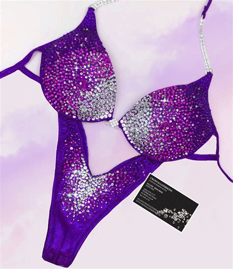Eggplant Ombre Wellness Competition Bikini Crystallinibikini