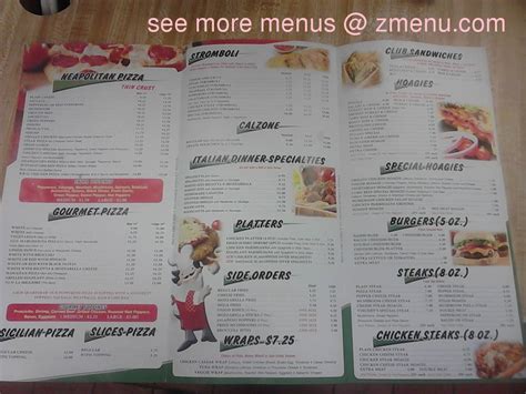 Online Menu Of Vincents Pizza Restaurant Philadelphia Pennsylvania