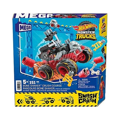 Mega Bloks Mega Construx Hot Wheels Monster Trucks Pista Bone Shaker Coche Con Set De Juego De