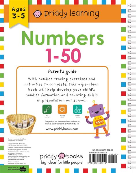 Wipe Clean Workbook Numbers 1 50 Priddy Books