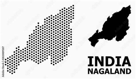 Pixelated Pattern Map Of Nagaland State Stock Vector Adobe Stock
