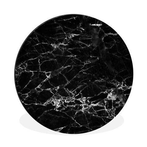 Muchowow Tableau Imprim Rond Marbre Pierre Noir Blanc